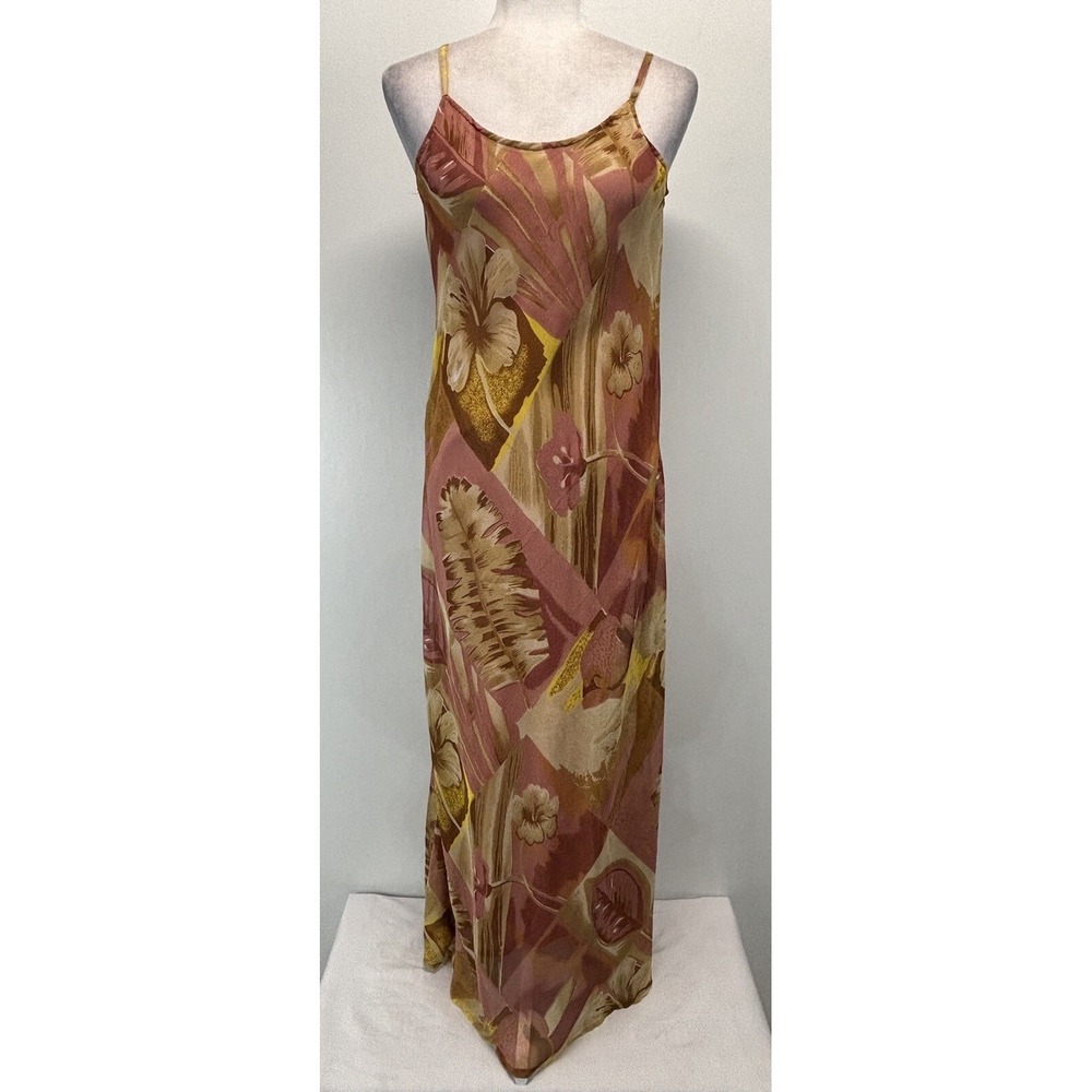 Sacred Threads Maxi Dress Sz Small Medium Sleeveless Lined Floral Slip Hippie